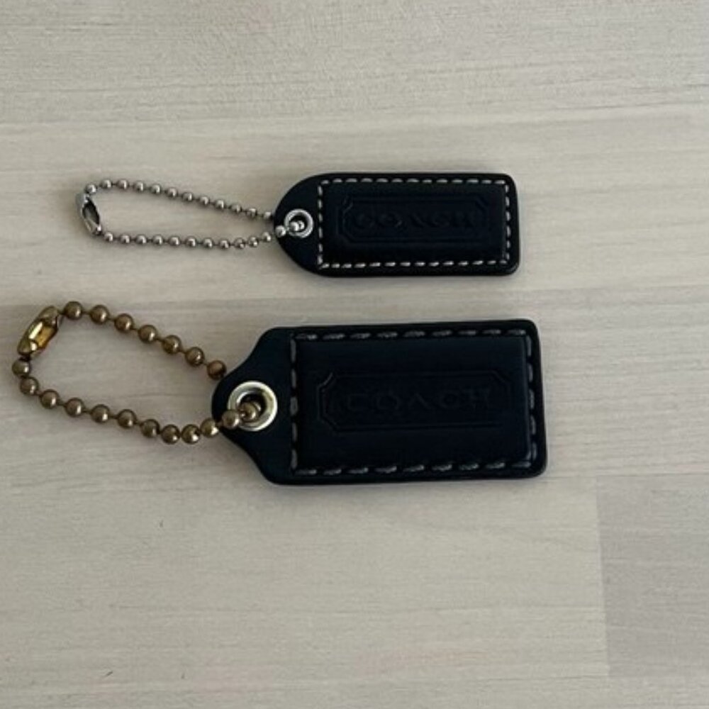 Coach Set of 2 Hangtag Key FOB Genuine Leather